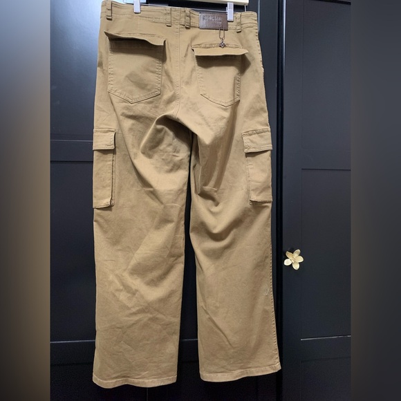 Soulmate Women's Tan Wide Leg Cargo Pants Scandi Girl Cabincore size 12 or 40 eu - Picture 8 of 9